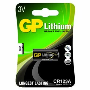 Baterie fotolithiová, CR123A, CR23, DL123A, CR123A, 3V, GP, blistr, 1-pack, od -40 &deg;C do +60 &deg;C