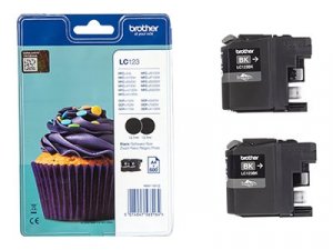 Náplň Brother LC-123BK černá 2-pack blistr s akustickým alarmem