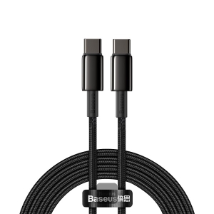 Baseus Tungsten Gold rychlonabíjecí / datový kabel USB-C na USB-C 100W 2m, černá