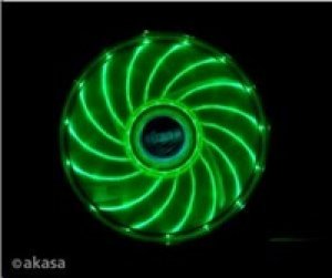 AKASA ventilátor Vegas 120x120x25mm, 1200RPM podsvícený, 15xLED, zelený