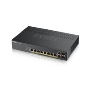 Zyxel GS1920-8HPV2 10-port Smart Managed PoE Switch Switch, 8x gigabit RJ45, 2x gigabit RJ45/SFP, 130W pro PoE