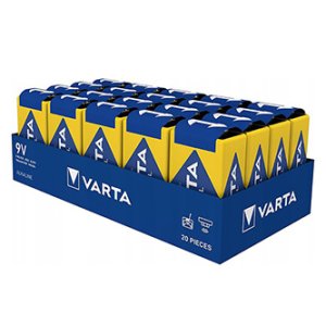 Baterie alkalická, 9V (6LR61), 6LR61, 9V, Varta, fólie, 20-pack, VAR-9VAIND, Industrial Pro