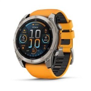Garmin - fenix® 8 – 51 mm, AMOLED Sapphire, Titanium s Orange/Graphite silikonovým řemínkem, EU