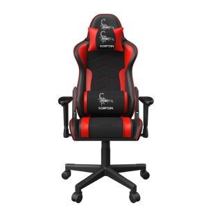 GEMBIRD Gaming chair / herní křeslo SCORPION 02, černá sítovina, červená kůže