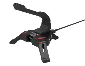 CANYON Držák kabelu myši WH-100, 2v1, 4port USB hub, LED podsvícení, 1.5m kabel, černá