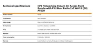 HPE Networking Instant On Access Point Bundle with PSU Dual Radio 2x2 Wi-Fi 6 (EU) AP22D