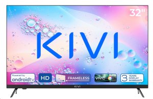 KIVI - 32', HD, AndroidTV 11, Černá, 1366x768, 60 Hz, rep.2x8W, 26 kWh/1000h , HDMI 3x, USB 2x,