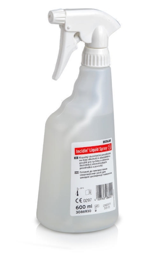 Incidin liquid 600 ml se sprejovým aplikátorem dezinfekce povrchů