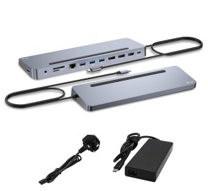 i-tec USB-C Metal Ergonomic 4K 3x Display Docking Station, PD 100W + i-tec Universal Charger 100W (bundle)