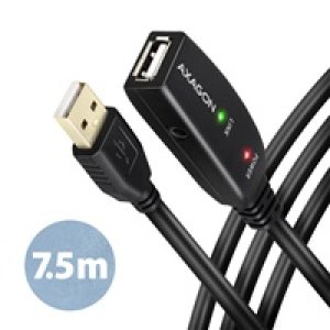 AXAGON ADR-207, USB 2.0 A-M -> A-F aktivní prodlužovací / repeater kabel, 7.5m
