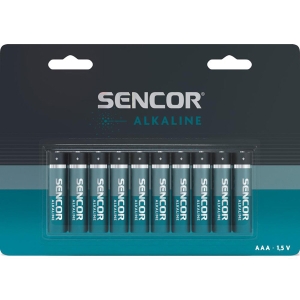 Baterie alkalická, AAA (LR03), AAA, 1.5V, Sencor, blistr, 10-pack