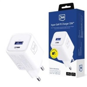 3mk napájecí adaptér Hyper Charger PD 33W GaN QC4+ PPS AFC FCP SCP 1A1C  White