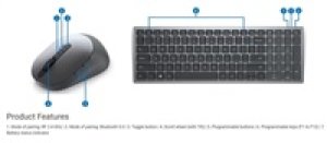 Dell Multi-Device Wireless Keyboard and Mouse - KM7120W - Czech/Slovak