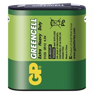 Baterie zinkochloridová, 3R12, 3R12, 4.5V, GP, fólie, 1-pack, Greencell