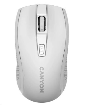 CANYON myš optická bezdrátová MW-7, nastavitelné rozlišení 800/1200/1600 dpi, 4 tl, USB dongle, 1xAA, bílá
