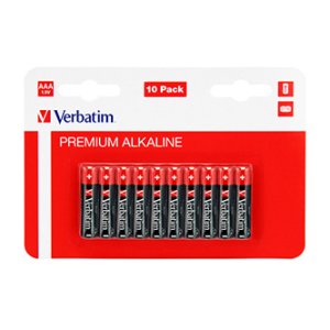 Baterie alkalická, AAA (LR03), AAA, 1.5V, Verbatim, blistr, 10-pack, 49874