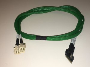 Broadcom LSI internal U.3 cable 1.0 m SlimLine x8 (SFF-8654) to 2x Mini-SAS HD (SFF-8643) white (for NVMe) SMC