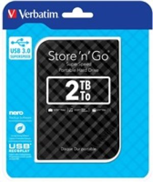 VERBATIM HDD 2.5"  2TB Store 'n' Go Portable Hard Drive USB 3.0, Black GEN II