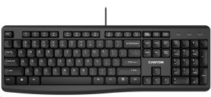 CANYON drátová klávesnice KB-50, USB, nízký zdvih, tenký design, chocolate key cap