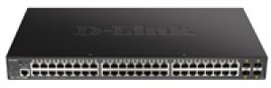 D-Link DGS-1250-52XMP 52-Port Gigabit Smart PoE Switch, 48x GbE PoE+, 4x SFP+, PoE 370W