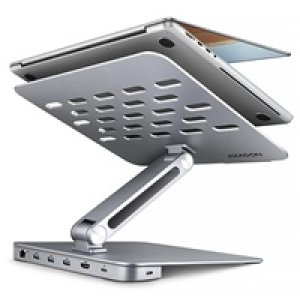 AXAGON HMC-STND, stojan pro 10"-16" notebooky, USB 5Gbps hub, 3x USB-A, HDMI 4k/60Hz, RJ-45, PD 100W, kabel USB-C 60cm