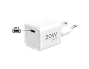 WG - Síťová nabíječka GaN 1x USB-C, PD 20W, 5V-9V-12V, bílá