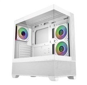Cooler Master case Elite 690 Wood, ATX, Průhledná bočnice, 3x 120mm ARGB Fan, Bílá