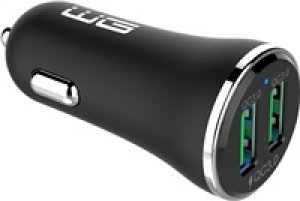 WG - Nabíječka do auta 2x USB-A 36W, QC 3.0 + QC 3.0, černá