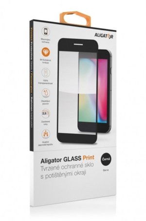 Aligator ochranné sklo PRINT Galaxy A35/55 černá