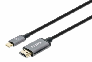 Manhattan kabel USB-C na HDMI, USB-C Male na HDMI Male, 2m, černá