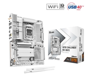 ASRock MB Sc AM5 X870E Challenger WiFi WHITE,  AMD X870E, 4xDDR5, 1xHDMI, 2xUSB4, WiFi