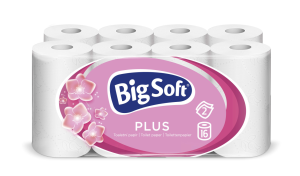 Toaletní papír Big Soft Plus 2-vrstvý, celulóza, 16 rl