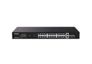 Tenda TEG1128P-24-250W (24xPoE 802.3af/at 10/100/1000Mbps, Uplink 2xRJ45 + 2xSFP) 230W