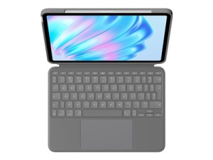 Logitech Combo Touch - Klávesnice a pouzdro - s trackpad - podsvícení - Apple Smart connector - QWERTY - britská - oxfordská šedá - pro Apple 11-inch iPad Air (M2, M3)