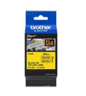 BROTHER FLe-6511 předřezané štítky - černá na žluté, 21 mm šířka