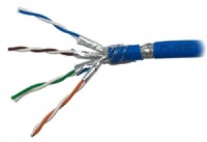 FTP kabel PlanetElite, Cat6A, drát, 4pár LS0H, Dca, modrý, 100m
