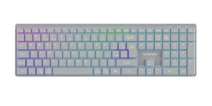 CANYON keyboard HKB-W11 EN/CS RGB Dual Mode Wireless Grey