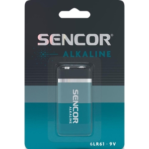 Baterie alkalická, 6LR61, 6LR61, 9V, Sencor, blistr, 1-pack