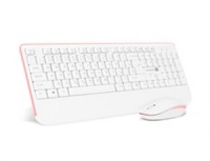 CONNECT IT Combo bezdrátová bílo-růžová klávesnice + myš, CZ + SK layout