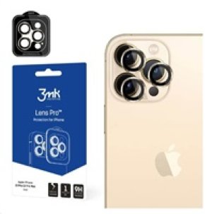 3mk tvrzené sklo Lens Pro ochrana kamery pro Apple iPhone 14 Pro / iPhone 14 Pro Max, zlatá