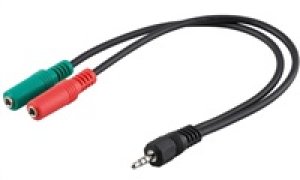 PremiumCord Adaptér 4pin 3,5mm-2x stereo 3,5mm M/2xF