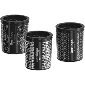 Berlingo, ořezávátko dvojité Double black, černá, 12ks