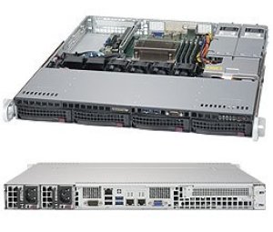 SUPERMICRO 1U chassis 4x 3,5" HS SAS/SATA (12G), 2x400W (Platinum)