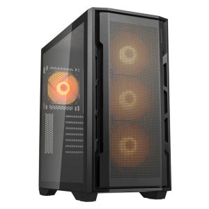 COUGAR PC skříň UNIFACE RGB Black Mid Tower Mesh Front Panel 4 x 120mm ARGB Fans TG Left Panel