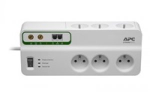 APC Home/Office SurgeArrest 6 Outlets with Phone & Coax Protection 230V France, 3m