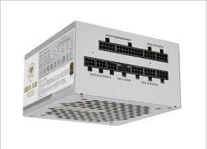 COUGAR PC zdroj GEX X2 1000W SNOW 80+ Gold, modulární (PCI-e 5.0 GPU 12+4 Pin)