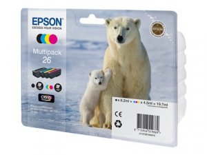 Náplň Epson 26, C13T26164020 CMYK multipack blistr s RF / akustickým alarmem 