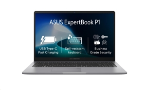 ASUS NTB ExpertBook P1 (P1503CVA-C316512X), Core 3 100U, 15.6" 1920 x 1080, 16GB, 512GB SSD, UHD, W11 Pro, Gray