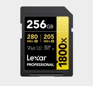Lexar SDXC Pro 1800x U3 UHS-II R280/W210 (V60) 256GB