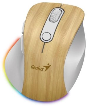Myš bezdrátová, Genius Ergo 9000S Pro, bílo-béžová, optická, 2400DPI